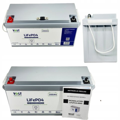 AKUMULATOR LIFEPO4 12,8V 200Ah 200A BMS 2560Wh VOLT POLSKA KAMPER ŁÓDŹ UPS