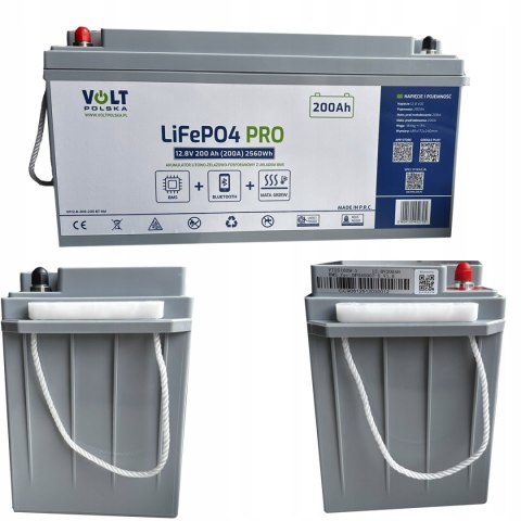 AKUMULATOR LiFePO4 BMS DO ŁODZI KAMPERA PANELI MATA GRZEWCZA 200Ah 12V 200A