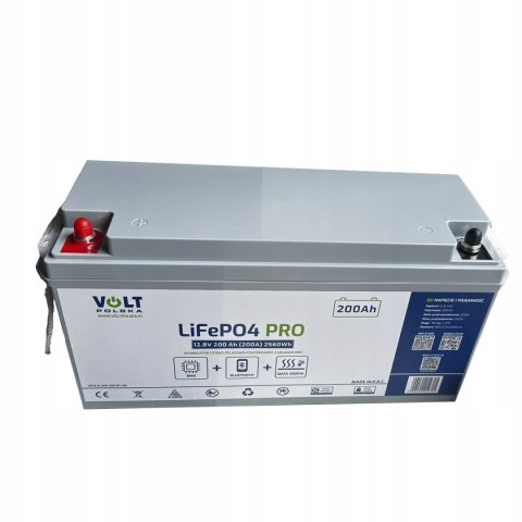 AKUMULATOR LiFePO4 BMS DO ŁODZI KAMPERA PANELI MATA GRZEWCZA 200Ah 12V 200A