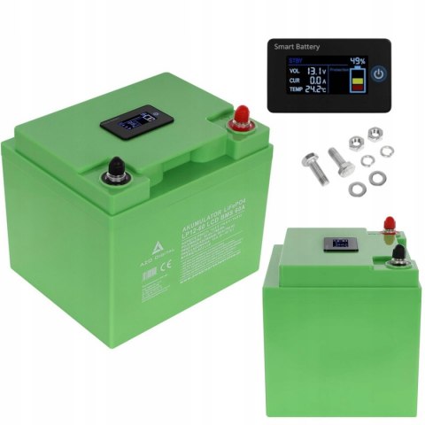 AKUMULATOR LiFePO4 LP12-60 60Ah 12V 60A AZO DIGITAL Z EKRANEM LCD DO ŁODZI