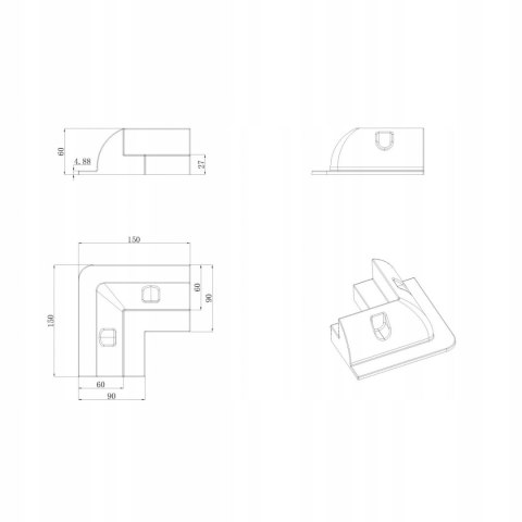 UCHWYTY NAROŻNE MONTAŻOWE DO PANEL SOLARNY KAMPER